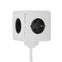„Tellur Power Cube Extended“, maitinimo lizdas, 4 lizdai + 2 USB prievadai, 1,5 m laidas, baltas