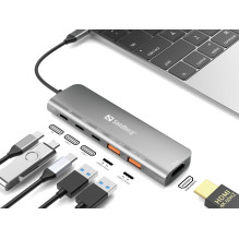 Sandberg 136-65 USB-C Dock HDMI+2xA+2xC+PD100W