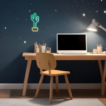 Manta SNL07GNT stiliaus neoninės lemputės CACTUS žalios / geltonos spalvos