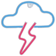 Manta SNL71BL Style Neon Lights CLOUD WITH LIGHTNING Blue-Pink