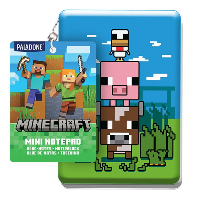 Paladone Minecraft mini pūkuotas užrašinės raktų pakabukas