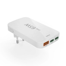 Hama 00201976 Flat Charger 220V With 2xUSB-C / USB-A 65W White