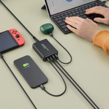 Hama 00201979 įkrovimo stotelė su USB-C / USB-A 65 W juoda