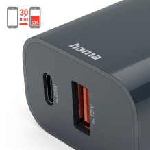 Hama 00864410 20W USB-C USB-A greito įkrovimo įkroviklis ECOSENTIAL
