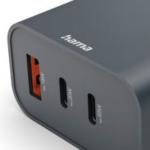 Hama 08644500 65W PD Wall Charger 2x USB-C USB-A Fast Charging ECOSENTIAL