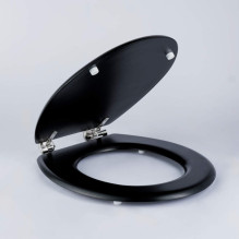 Beldray LA032355BLKTSF Black Wooden Toilet Seat