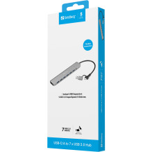 „Sandberg 136-66“ USB-C / A šakotuvas su 7 USB 3.0 jungtimis
