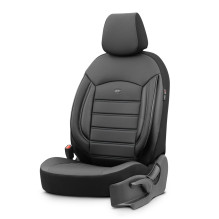 Automobilio sėdynių užvalkalų komplektas OTOM INSPIRE 3501 BLACK ECO-LEATHER 3-ZIP