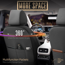 Automobilio sėdynių užvalkalų komplektas OTOM INSPIRE 3501 BLACK ECO-LEATHER 3-ZIP