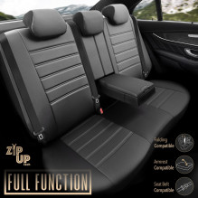 Automobilio sėdynių užvalkalų komplektas OTOM INSPIRE 3501 BLACK ECO-LEATHER 3-ZIP