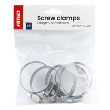 Worm clamp 5 pcs. 32-50mm / 9mm W2 AMIO-04587