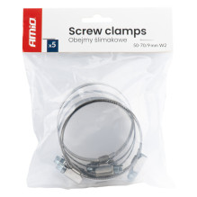 Worm clamp 5 pcs. 50-70mm / 9mm W2 AMIO-04589