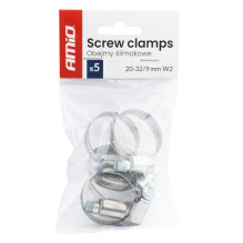 Worm clamp 5 pcs. 20-32 mm / 9 mm W2 AMIO-04583