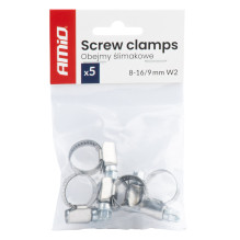 Worm clamp 5 pcs. 8-16 mm / 9 mm W2 AMIO-04580