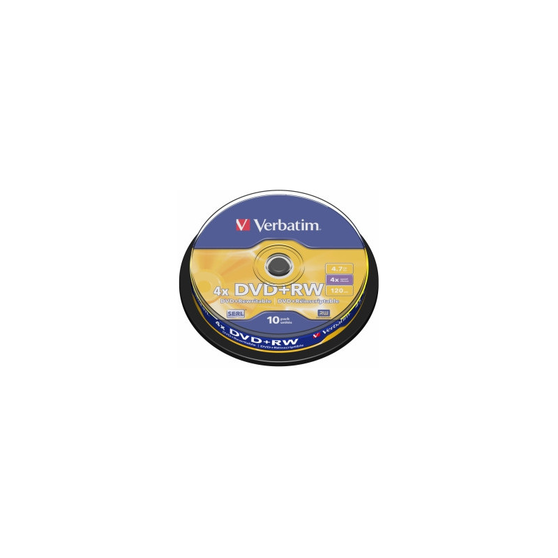 Matrix DVD+RW SERL Verbatim 4.7GB 4x 10 Pack Spindle