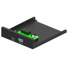Adapter Gembird Internal 3.5 Front PC Panel USB 3.1 Type-A + Type-C Port Black