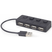 USB Hub Gembird USB 2.0 4-port Hub with Switches Black