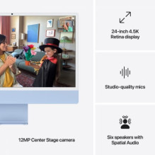 Apple iMac 24&quot; 4.5K Retina M4 16GB 256SSD EN Blue MWUF3ZE / A