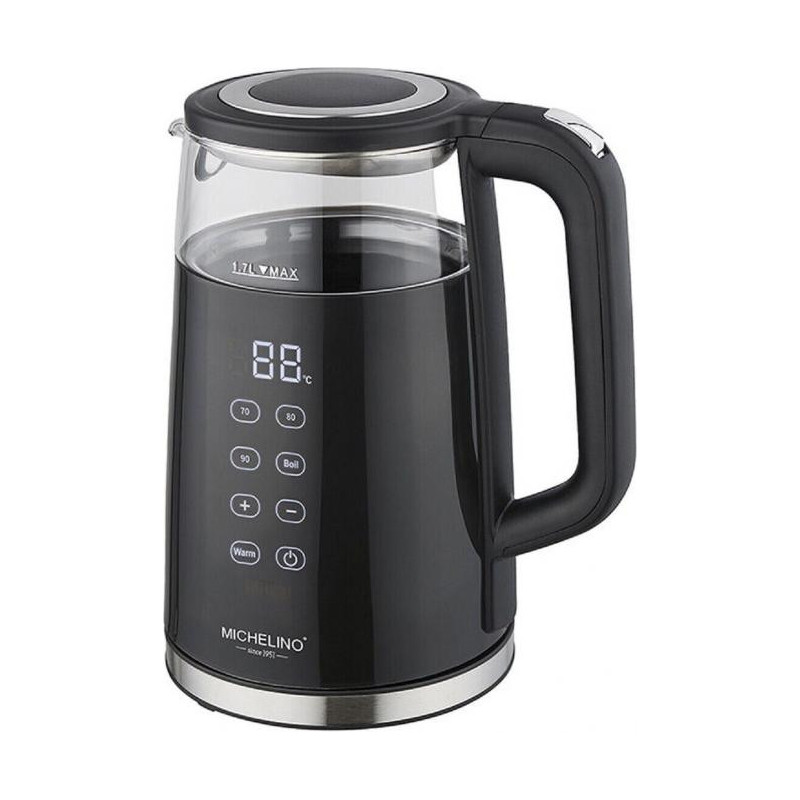 Glass kettle 1.7 l with digital control Michelino 74357 glass/ black