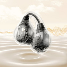 Baseus Bass 15 Clip OWS Wireless Headphones with Baseus Simple USB-C 3A 30cm Cable - Black