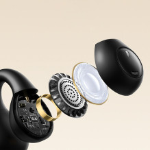 Baseus Bass 15 Clip OWS Wireless Headphones with Baseus Simple USB-C 3A 30cm Cable - Black