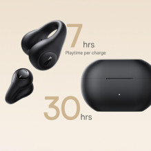 Baseus Bass 15 Clip OWS Wireless Headphones with Baseus Simple USB-C 3A 30cm Cable - Black