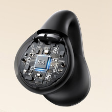 Baseus Bass 15 Clip OWS Wireless Headphones with Baseus Simple USB-C 3A 30cm Cable - Black