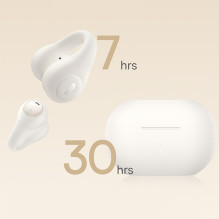 Baseus Bass 15 Clip OWS Wireless Headphones with Baseus Simple USB-C 3A 30cm Cable - White