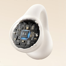 Baseus Bass 15 Clip OWS Wireless Headphones with Baseus Simple USB-C 3A 30cm Cable - White