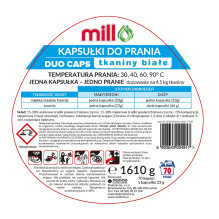 MILL PRO 2k laundry capsules White 70 pcs (bulk pack of 4)