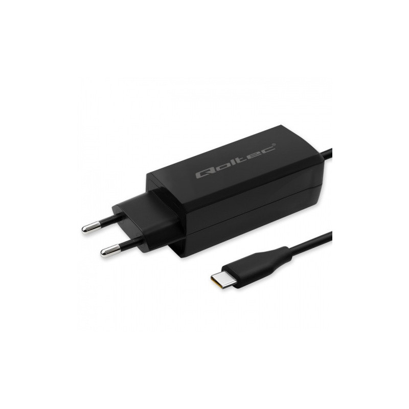 Qoltec 65W GaN Super Fast Charger, 5-20V, 3-3.25A, USB-C 3.1, Laptop, Smartphone, Tablet