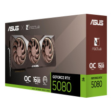 Vaizdo plokštė, ASUS, NVIDIA, GeForce RTX 5080, 16 GB, GDDR7, 256 bitų, PCI Express 5.0, aktyvi, RTX5080-O16G-NOCTUA