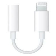 „Apple Lightning“–3,5 mm ausinių lizdo adapteris, baltas „Apple Lightning“–3,5 mm ausinių lizdo adapteris, baltas