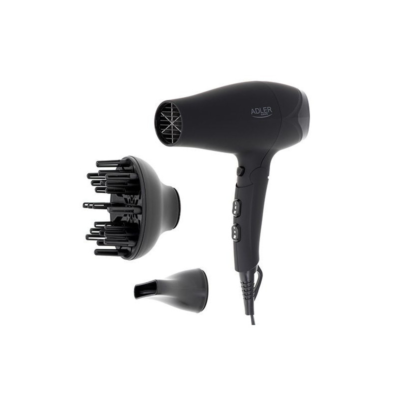 Adler Hair dryer AD 2267 2100 W, Number of temperature settings 3, Diffuser nozzle, Black