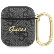 Guess Apple AirPods 1 / 2 cover szary / grey 4G Script Metal Black