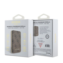 „Guess“ nešiojamas įkroviklis „MagSafe 5000mAh 4G“, rudas, PU