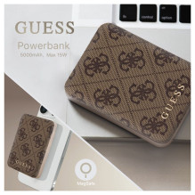 Guess Power Bank MagSafe 5000mAh 4G PU Brown Guess Power Bank MagSafe 5000mAh 4G PU Brown
