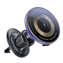 „Yesido“ 15 W oro išleidimo angos automobilinis „MagSafe“ magnetinis belaidis įkrovimo laikiklis, juodas