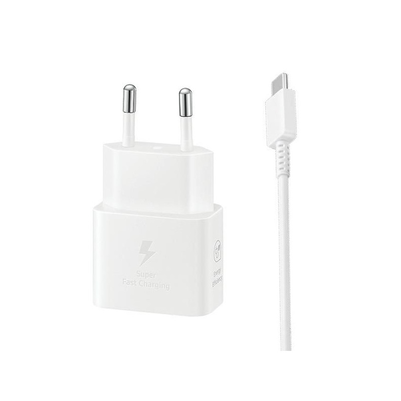 Samsung Ład. siec. Samsung EP-T2510XW 25W Fast Charge + kabel USB-C / USB-C biały / white