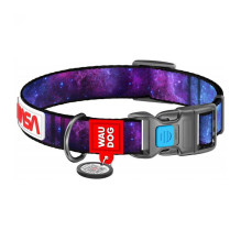 Waudog Waudog "NASA21" nylon dog collar with QR code, size M, width 20 mm