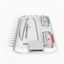iLike DZ504 Slim Multi Dock Station for Play Station 5 PS5 Controllers with Cooling fas &amp; RGB Black