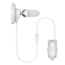 „Baseus“ belaidis automobilinis įkroviklis su „MagSafe 15W“ laikikliu oro išleidimo angai + USB C tipo 25W, baltas