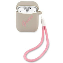 Guess Apple AirPods 1/2 silikoninis dėklas, pilkas