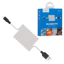 Hoco X21 Silicone iP charging cable Black White
