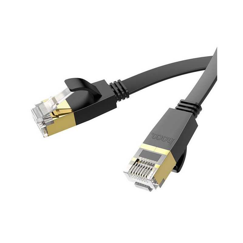 HOCO US07 gryno vario plokščias tinklo kabelis (ilgis 3 m), juodas