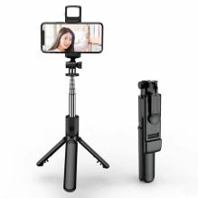 Elight S3L 3in1 Led Light Selfie stick &amp; Video WEB call Tripod stand till 68cm &amp; Shutter Button Black