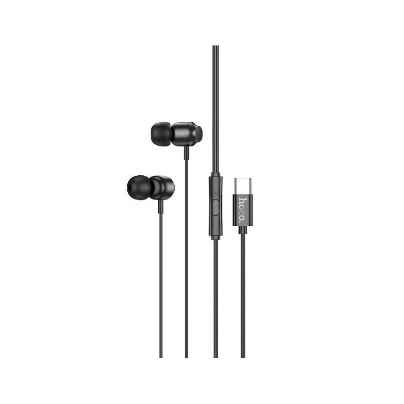 Hoco M122 Power metal universalios skaitmeninės ausinės su mikrofonu, C tipo, juodos