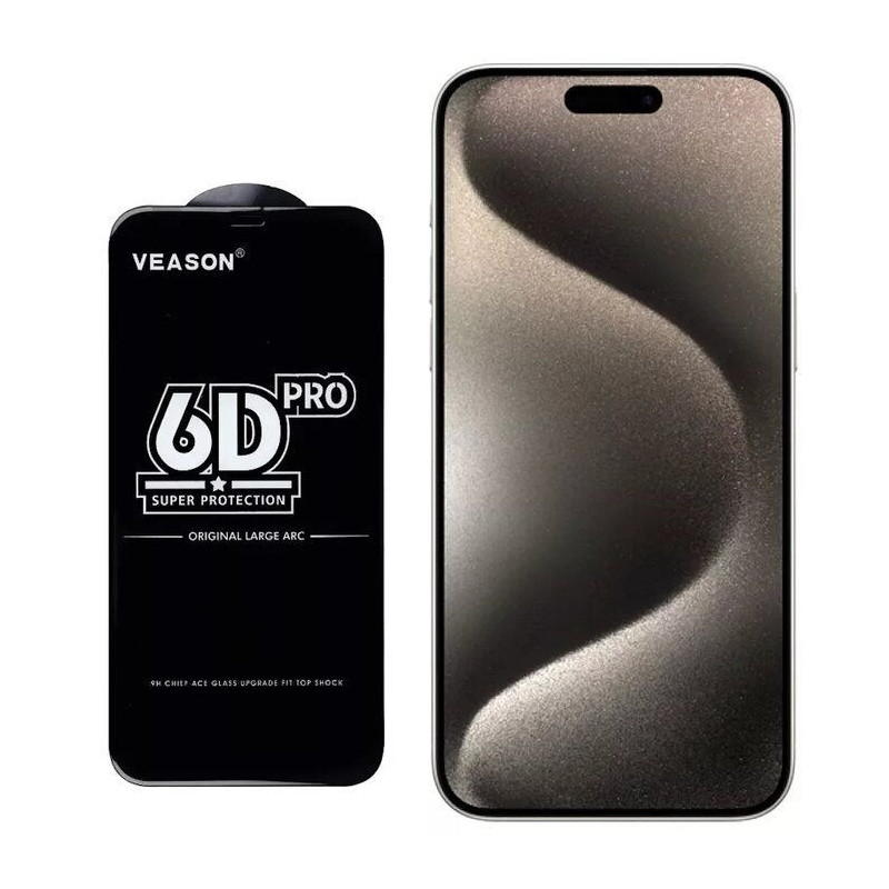 iLike - 6D Full face Glue 9H Tempered glass for Apple iPhone 15 Plus with Black frame