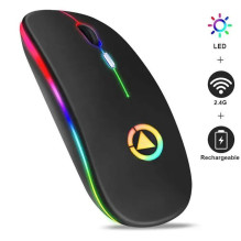 „GameBox MR12“ belaidė pelė su RGB apšvietimu, tylus spustelėjimas, įkraunama USB pelė, ergonomiškas dizainas, juoda