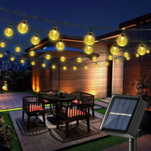 Elight Garden Decor Solar IP65 LED glass balls (1cm) style bulb string light 7m 40pcs bulbs
